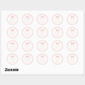 Pastel roze boog gingham baby shower dank u ronde sticker (Vel)