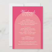 Pastel roze boog meisjes weekend vrijgezellenfeest kaart (Achterkant)