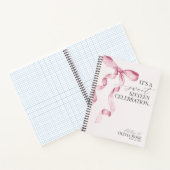 Pastel roze boog zoet 16 letters naar verjaardag m notitieboek (Binnen)