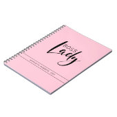 Pastel Roze Boss Lady Logo Persoonlijk Notitieboek (Linkerzijde)