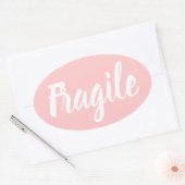 Pastel roze breekbare trendy moderne bedrijven ovale sticker (Envelop)