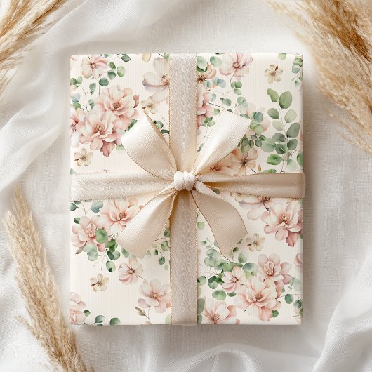 Pastel Roze Bruidsboeket Cadeaupapier