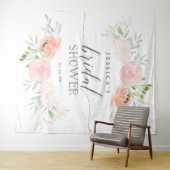 Pastel Roze Bruiloft Bridal Shower Achtergrond Fot Wandkleed (In Situ (horizontaal))