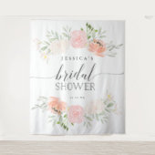 Pastel Roze Bruiloft Bridal Shower Achtergrond Fot Wandkleed (Voorkant)