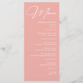 Pastel Roze Bruiloft Menu (Voorkant)