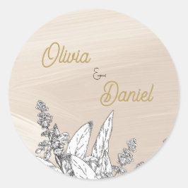 Pastel Roze Bruiloft Ronde Sticker