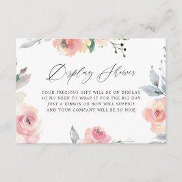 Pastel Roze Bruiloftsshower Display Shower Informatiekaartje