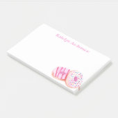 Pastel roze bruine donuts op maat post-it® notes (Schuin)