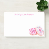 Pastel roze bruine donuts op maat post-it® notes (Kantoor)