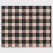 Pastel Roze Buffalo Geruit Blozend Cadeaupapier (Vlak)