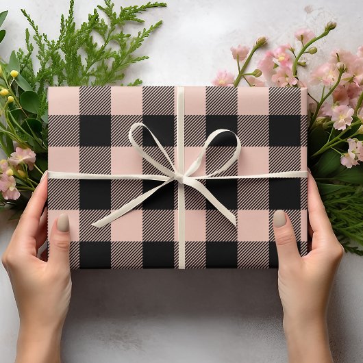 Pastel Roze Buffalo Rut Blush Cadeaupapier