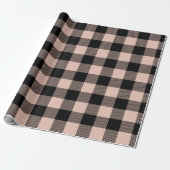 Pastel Roze Buffalo Rut Blush Cadeaupapier (Uitgerold)