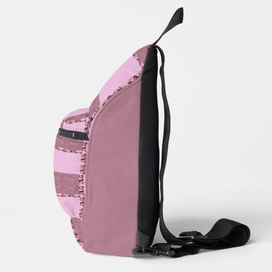 Pastel roze Buffel Check geruite Patroon Schattige Sling Bag (Rechts)