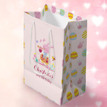 Pastel Roze Bunny Garden Egg Pattern Kids Verjaard