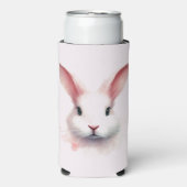 Pastel Roze Bunny Gezicht Koelbox Seltzer Blikjeskoeler (Seltzer Voorkant)