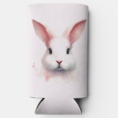 Pastel Roze Bunny Gezicht Koelbox Seltzer Blikjeskoeler (Voorkant)