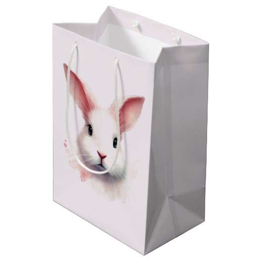 Pastel Roze Bunny Gift Bag Medium Cadeauzakje (Achterkant Gekanteld)