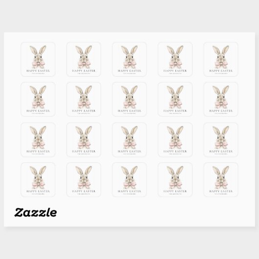Pastel Roze Bunny Paas Sticker (Vel)