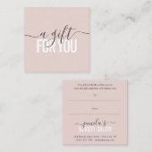 Pastel roze cadeaubon schoonheidssalon script kortingskaartje (Voorkant / Achterkant)