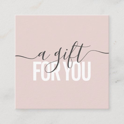 Pastel roze cadeaubon schoonheidssalon script kortingskaartje (Voorkant)