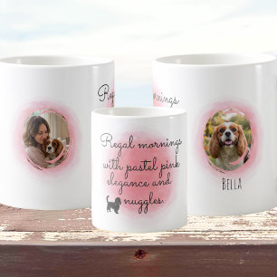Pastel Roze Cavalier Aquarel Op Maat Foto Koffiemok
