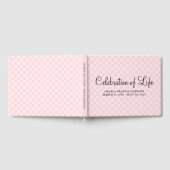 Pastel Roze Checkerboard Viering van het Leven Gastenboek (Volledig)