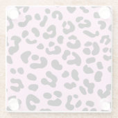 Pastel Roze Cheetah Print Glazen Onderzetter (Achterkant)