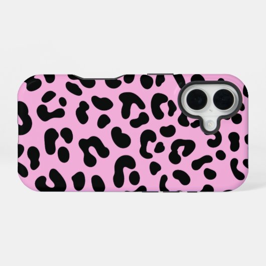 Pastel Roze Cheetah Print iPhone 16 Hoesje (Achterkant horizontaal)