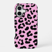 Pastel Roze Cheetah Print iPhone 16 Hoesje (Achterkant)