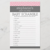 Pastel Roze Chevrons Baby Scramble Showgame (Voorkant)