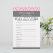 Pastel Roze Chevrons Baby Scramble Showgame (Staand voorkant)