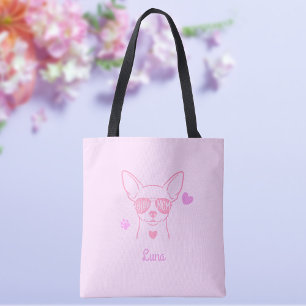 Pastel Roze Chihuahua Tassen met Eigen Naam voor H