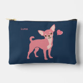 Pastel Roze Chihuahua Valentijns Pouch, Aangepaste Etui (Voorkant)