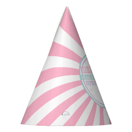 Pastel Roze Circus Carnaval Verjaardag Pet Feesthoedjes (Links)