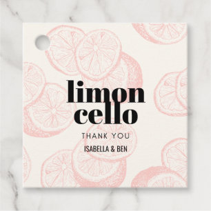 Pastel Roze Citroen Thuisgemaakte Limoncello Dankj Bedankjes Labels