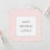 Pastel roze confetti Gelukkige verjaardag Mooi Kaart (Voorkant / Achterkant in situ)