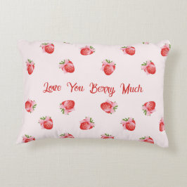Pastel Roze Coquette Aardbei gepersonaliseerd Accent Kussen
