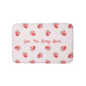 Pastel Roze Coquette Aardbei gepersonaliseerd Badmat (Voorkant)