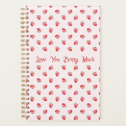 Pastel Roze Coquette Aardbei gepersonaliseerd Planner (Voorkant)