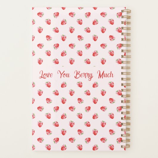 Pastel Roze Coquette Aardbei gepersonaliseerd Planner (Achterkant)
