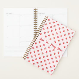 Pastel Roze Coquette Aardbei gepersonaliseerd Planner
