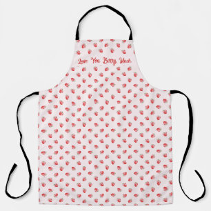 Pastel Roze Coquette Aardbei gepersonaliseerd Schort