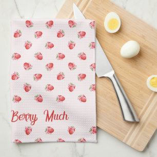 Pastel Roze Coquette Aardbei gepersonaliseerd Theedoek