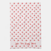 Pastel Roze Coquette Aardbei gepersonaliseerd Theedoek (Verticaal)