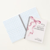 Pastel Roze Coquette Bow Letters naar Verjaardags Notitieboek (Binnen)