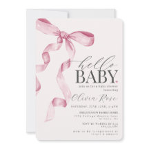 Pastel Roze Coquette Bow Meisje Baby shower Invite