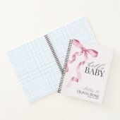 Pastel Roze Coquette Bow Meisje Baby shower Letter Notitieboek (Binnen)