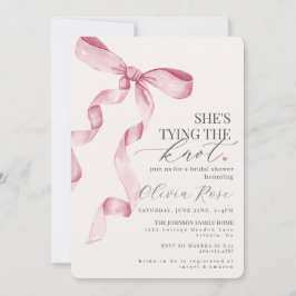 Pastel Roze Coquette Bow Vrijgezellenfeest Invite