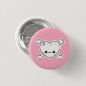 Pastel Roze Creepy Cute Heart Skull Ronde Button 3,2 Cm (Voorkant /achterkant)