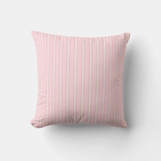 Pastel Roze Crème Gestreepte Kussens (Voorkant)